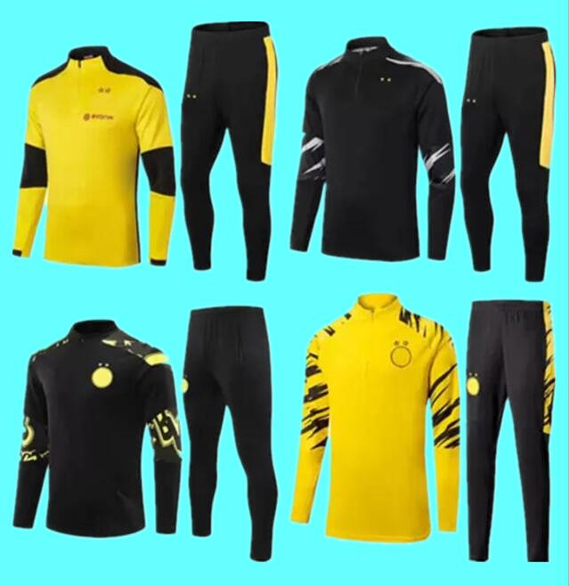 

2021 dortmund tracksuit 20/21 futbol Survêtement de football training suit jogging chandal kit, Black