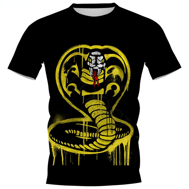

CLOOCL Action Movie Cobra Kai 3D Printed T-shirts Mens Casual Clothes Slim Short Sleeve Street Style Shirts Teens Tops, #1