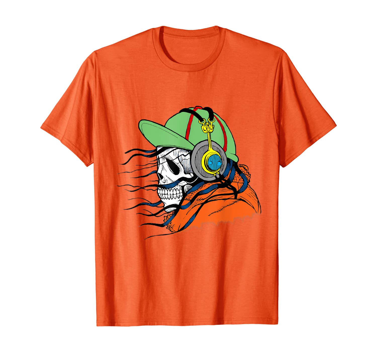 

Skeleton DJ with Headphones T-Shirt, White;black