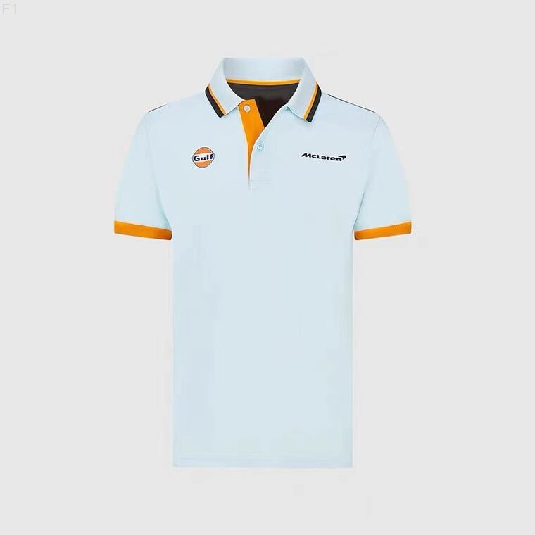 

2021 Mclaren Blue Cross-country Motorcycle Suit F1 Racing Polo Shirt Fast Dry and Breathable Summer Sports Suits, Gray