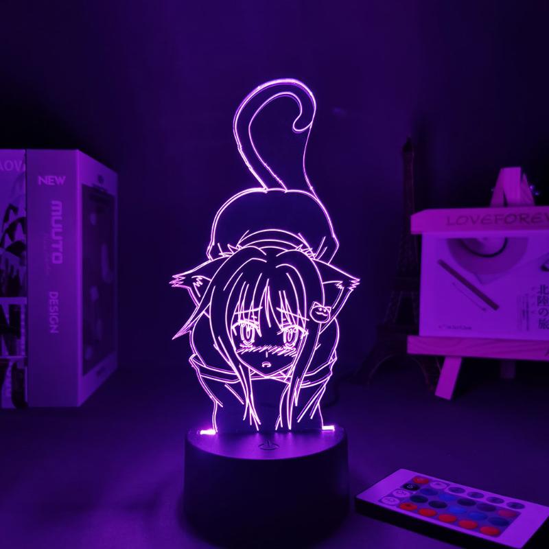 

Night Lights 3D Lamp Room Light Nightlight High School DxD Shirone Toujou Teen Decoration Holiday Lighting Gift Anime