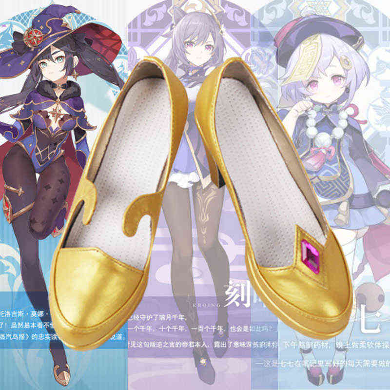 

Genshin Original God Mona Cos Shoes Cosplay Shoes Dance Costume Clothing Y1222, Black;red