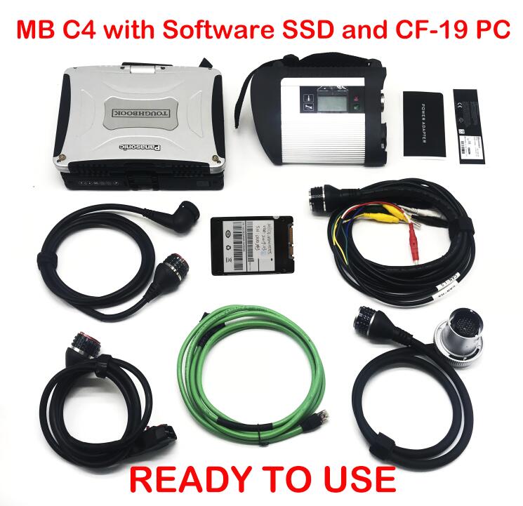 MB Star Diagnostic System Super SD Connect C4 Scan Tool Software DAS Full SSD 360GB Laptop CF19 Toughbook Klar att använda