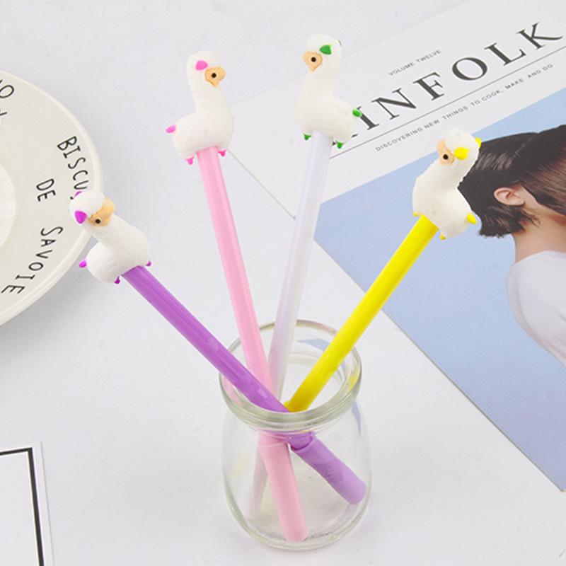 

Gel Pens 20 Pcs Creative Stationery Alpaca Neutral Pen Cute Learning Office Black Water-based Signature Cartoon