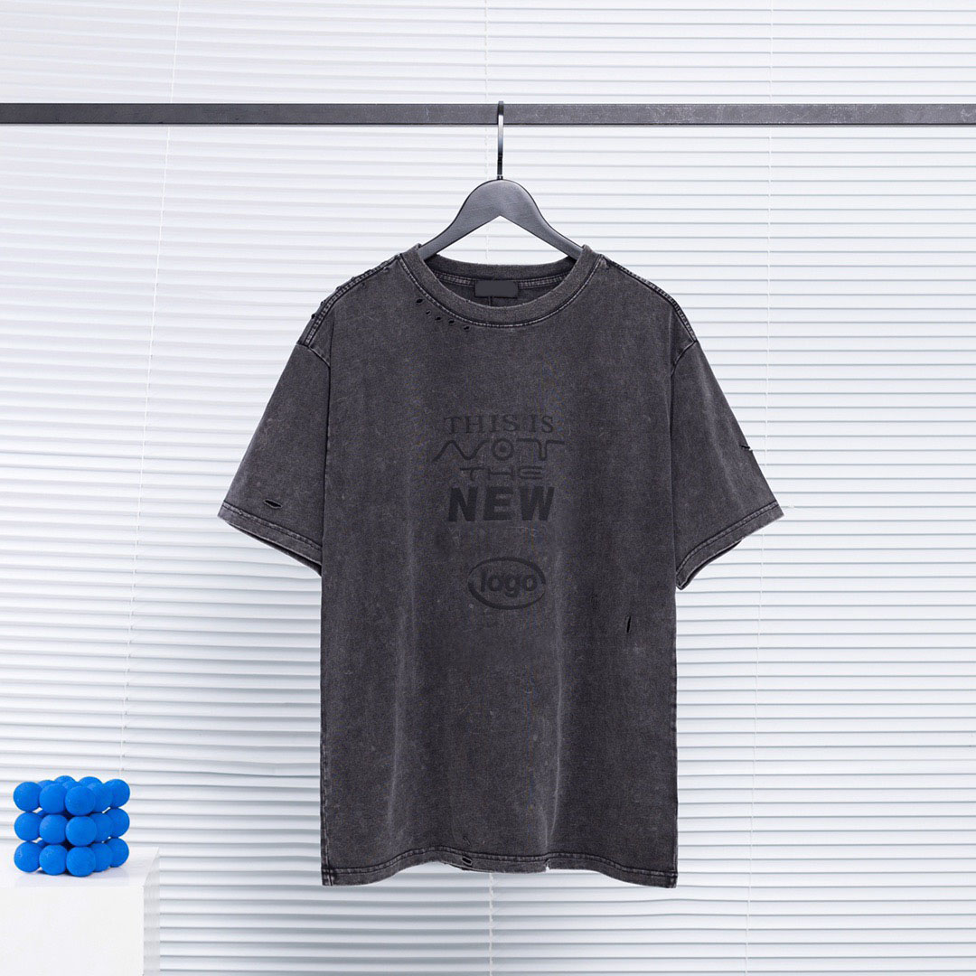 

2022ss Sweatshirt sand summer new high grade cotton printing short sleeve round neck panel T-Shirt Oversize Color: black white wde2