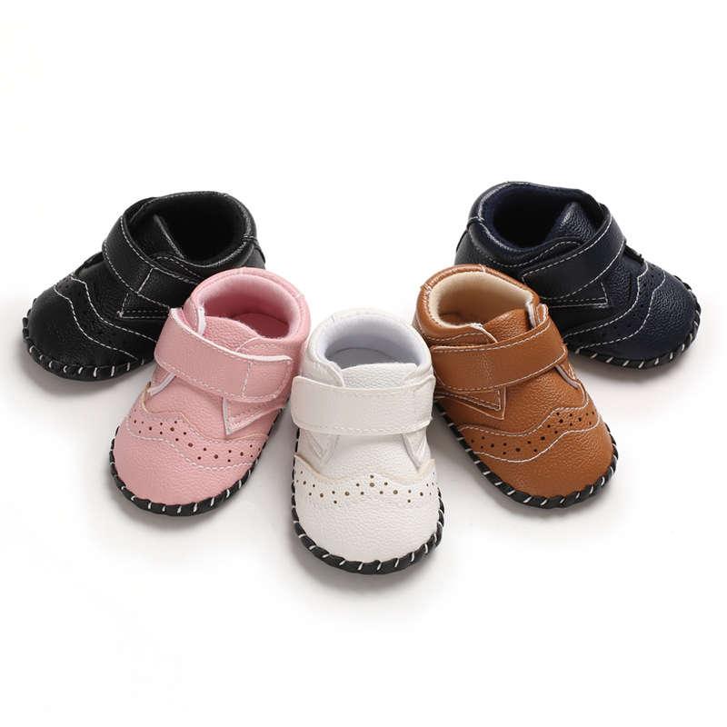 

First Walkers Baby Shoes Leather Moccasin Infant Footwears Black For Born Boy 0 -18M Babies Whoesaler