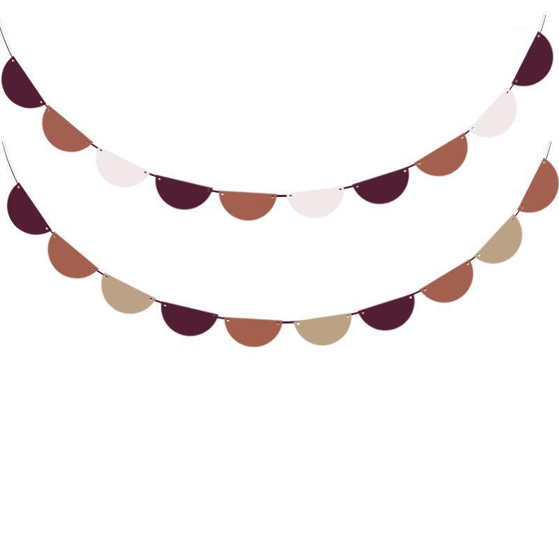 

Party Decoration Khaki Brown White Birthday Bunting Banners Room Wall Hanging Wedding Christmas Halloween Banner Garland For Home Decor