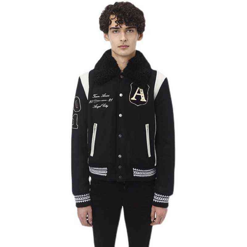 

Trend Amiry Hoodie Chaopai Same 2021 Am Iri Cashew Nut Flower Baseball Jacket Mens Womens Autumn Winter, Black;brown