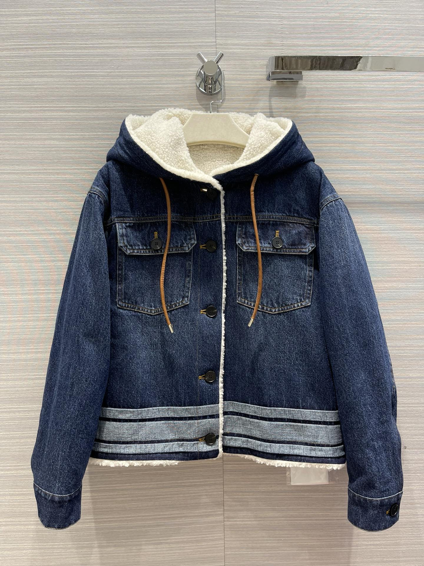 

Milan Runway Coats 2021 Autumn Winter Long Sleeve Hooded Women' Jackets Designer Brand Same Style Outerwear 0924-5, Blue