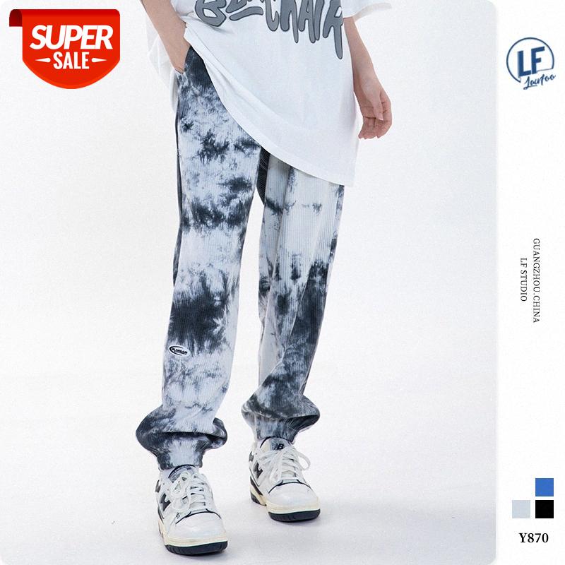 

LawFoo Men's Tie-Dye Corduroy Pants Casual #qT6r, Black