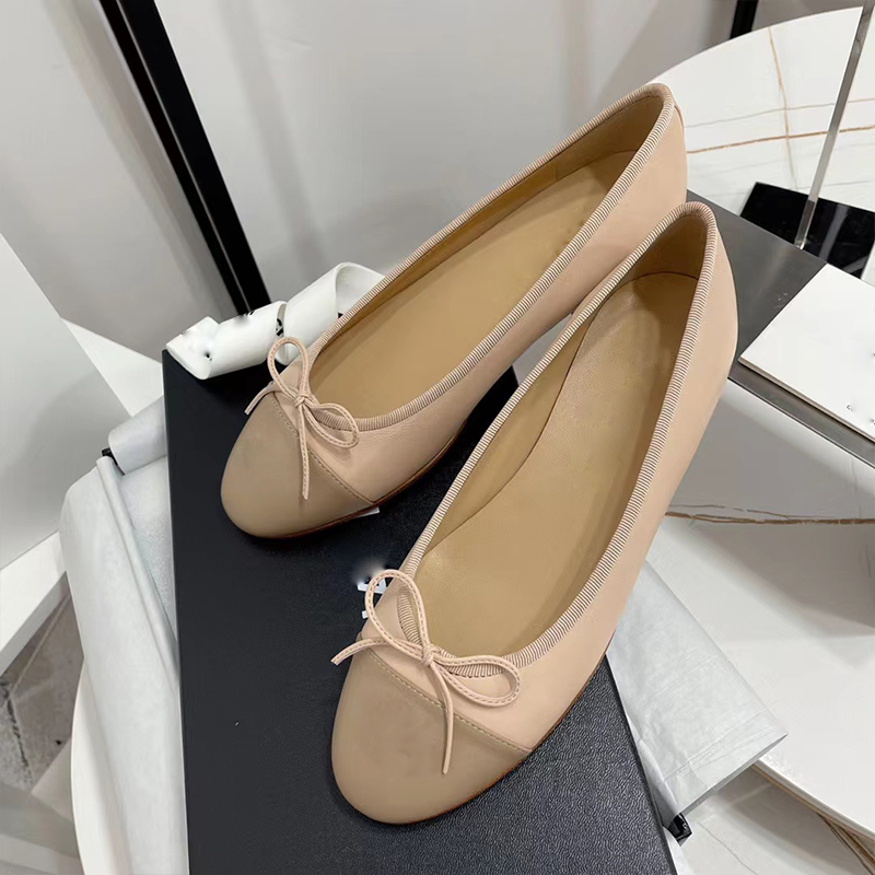 

2023s Designer Ladies Flat Leather Shoes Luxury Bow Ballet Dress Shoes boots, 28