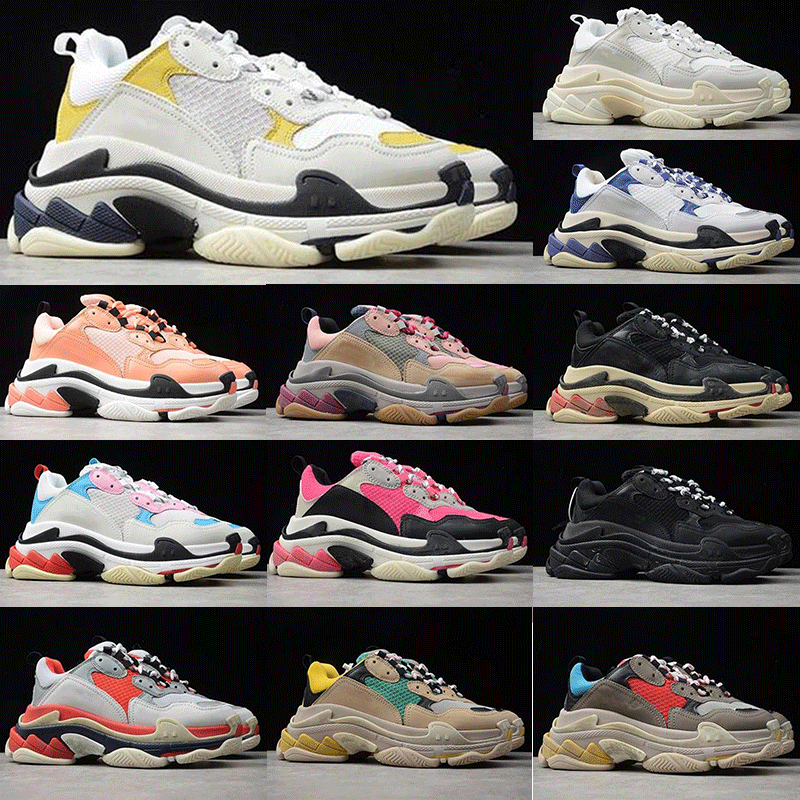 

Top Quality Mens Casual Shoes Paris Triple S Trainers Women 17FW Sneakers Old Dad Shoe Platform Black White Ladies Designer Trainer