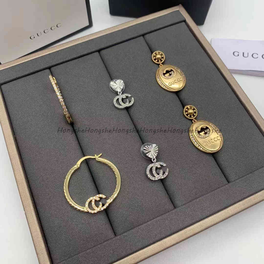 

Fine Jewelry Online Gujia new style personality fashion brass diamond heart earrings family double and female 65% Off Store Online Sale