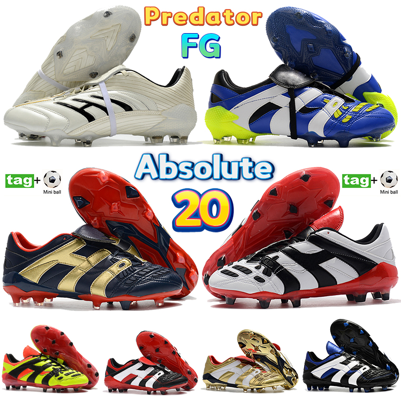

High Quality Mens Soccer Shoes cleats Predator Absolute 20 Accelerator Electricity FG Designer Football sneakers triple black blue white obsidian gold trainers, Bubble wrap packaging