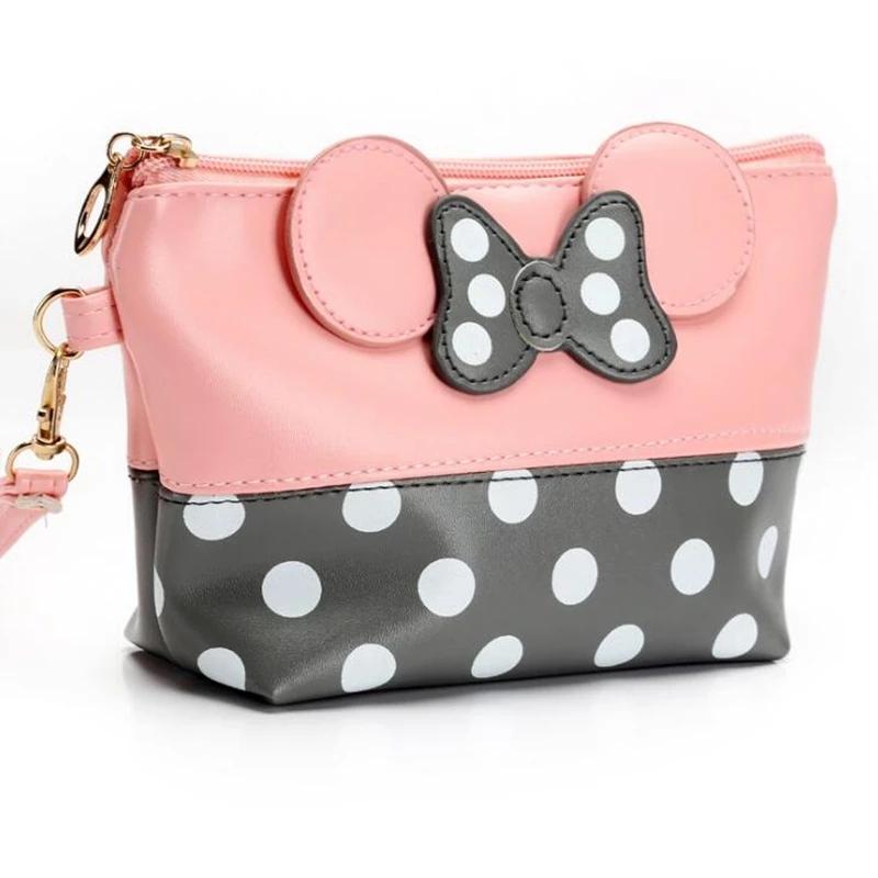 

Cosmetic Bag Cartoon Bow Makeup Case Women Zipper Hand Holding Make Up Handbag Organizer Storage Pouch Toiletry Wash Bags & Cases