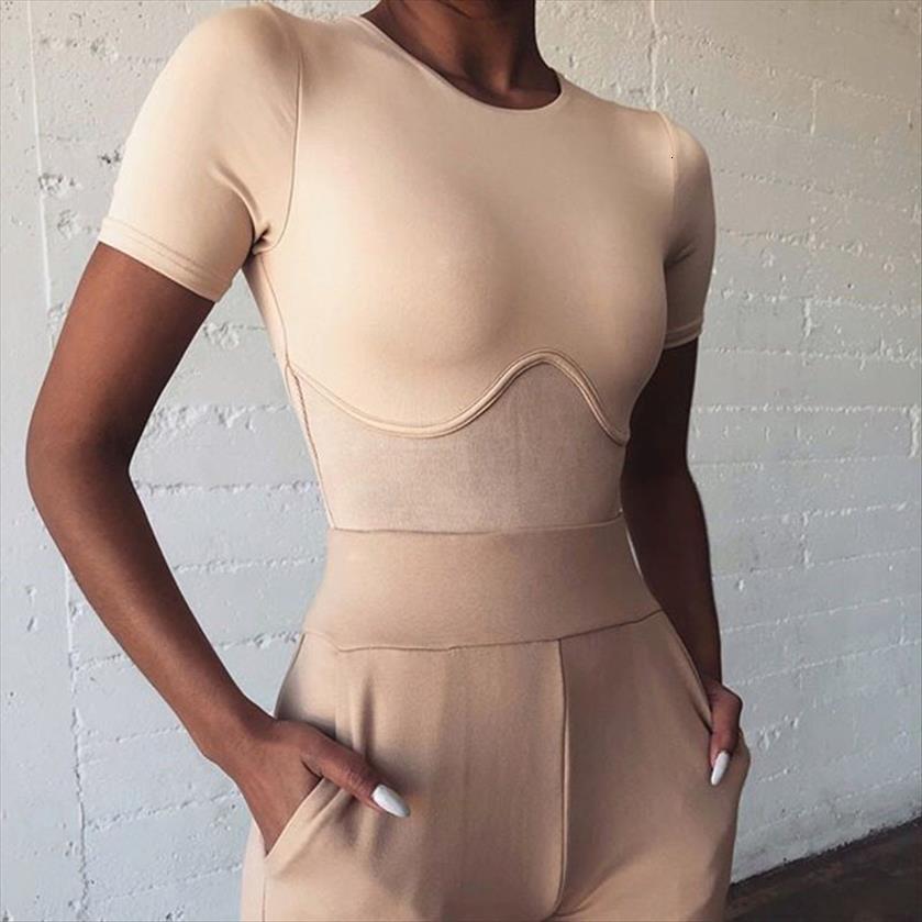 

short sleeve bodysuit womens jumpsuit o neck skinny spring summer casual basic body, Black;white