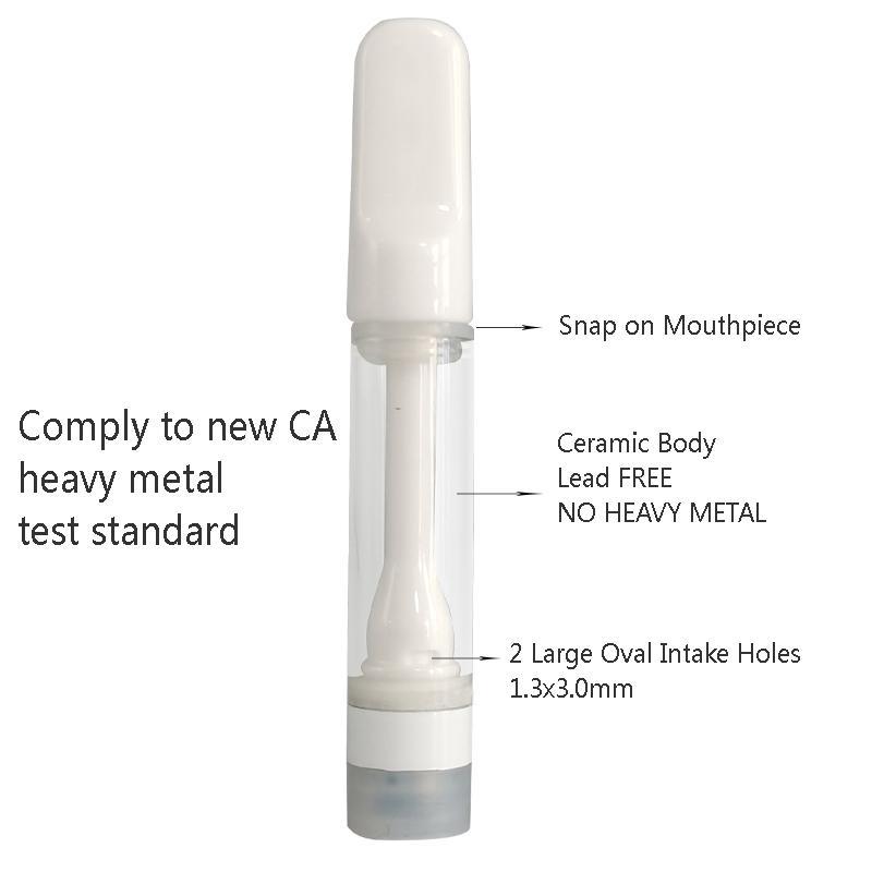 

Thick Oil Atomizers Full Ceramic Cartridge 0.5/0.8/1.0ml White Black Empty vape pen cartridges 510 Disposable Carts Childproof