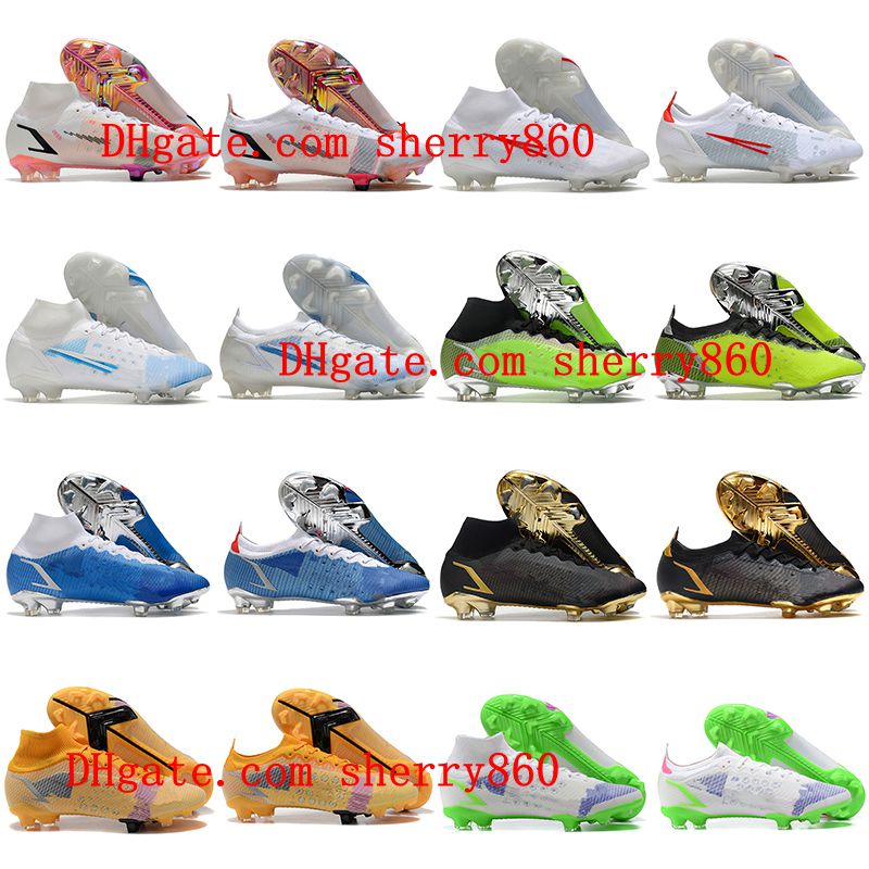 

2021 Mens Soccer Shoes Mercurial Superfly VIII 8 Elite FG ACC Cleats Cristiano Ronaldo CR7 Football Boots Green Red Black White Pink Yellow Blue Footwear, As picture 3
