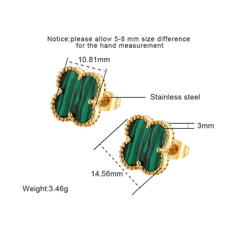 

Popular Plated 4 Leaf Clover Jewelry Gold Women Stainls Steel Earrings, Golden