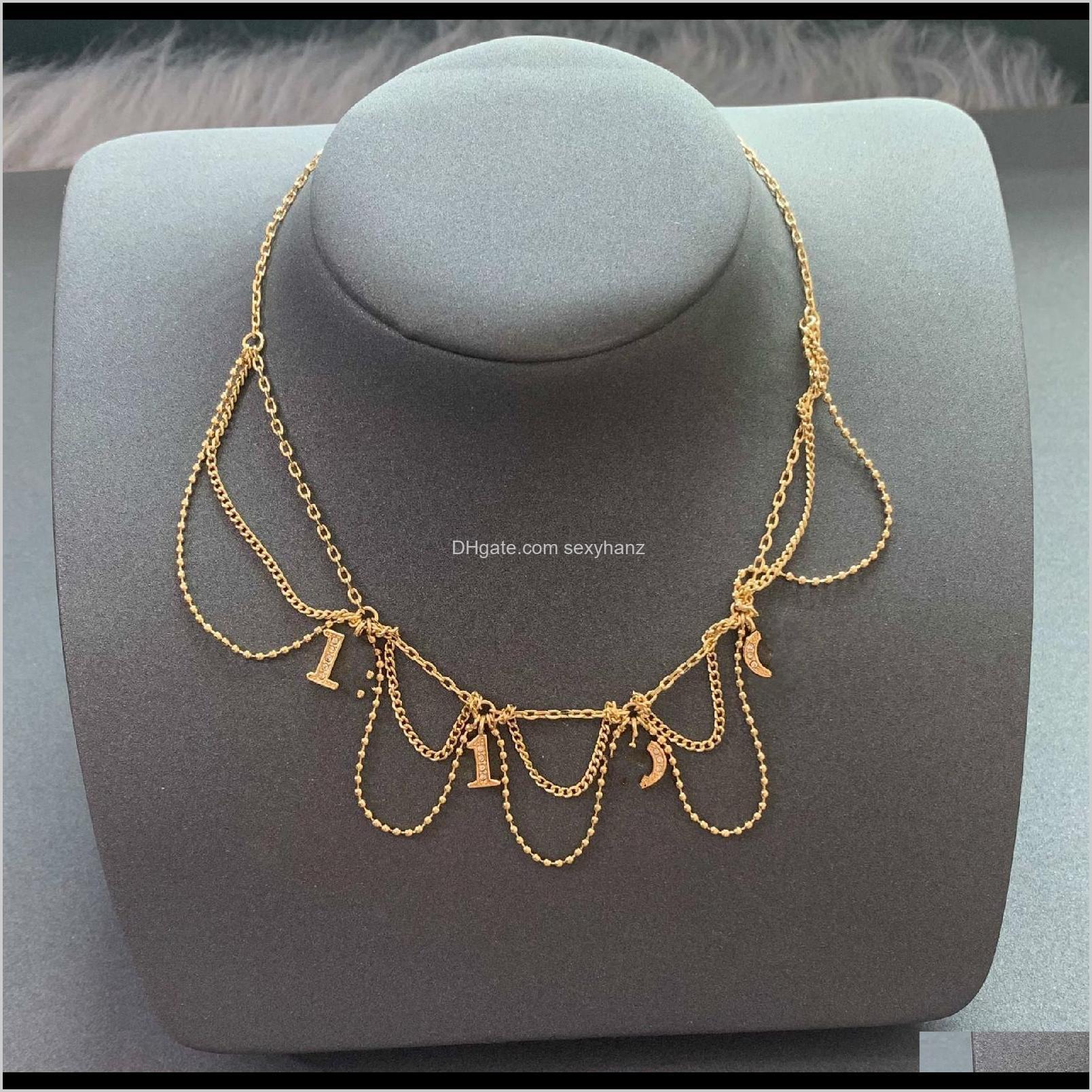 

Bracelet & Sets Jewelry Drop Delivery 2021 D Family Letter Dijia Internet Celebrity Temperament Female Tassel Necklace Xka3B, Separate green packaging