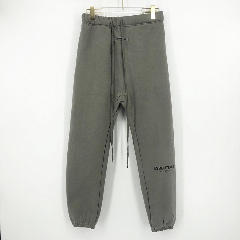 

Spring Summer USA Fear Of God Essentials 6th 3M Reflective Embroidery Trousers Casual Fog Sweatpants Men Women Jogger Pants, Black