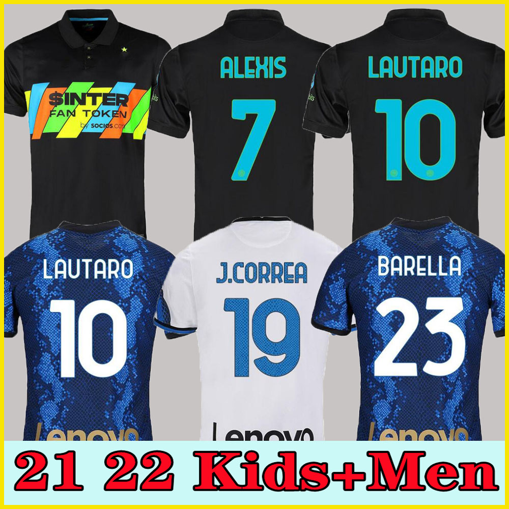 

INTER jerseys VIDAL BARELLA MILAN LAUTARO ERIKSEN 21 22 soccer football shirt 2021 uniforms men and kids kit away fourth Dzeko SENSI SKRINIA, Black;yellow