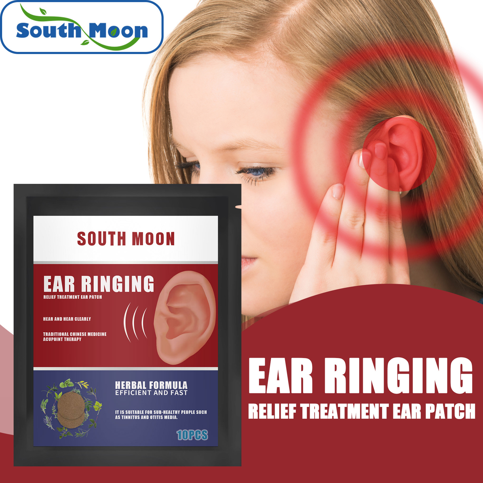 Free freight South Moon OEM ODM Ear care products Tinnitus paste hearing loss deafness back and ear discomfort-image-754041557
