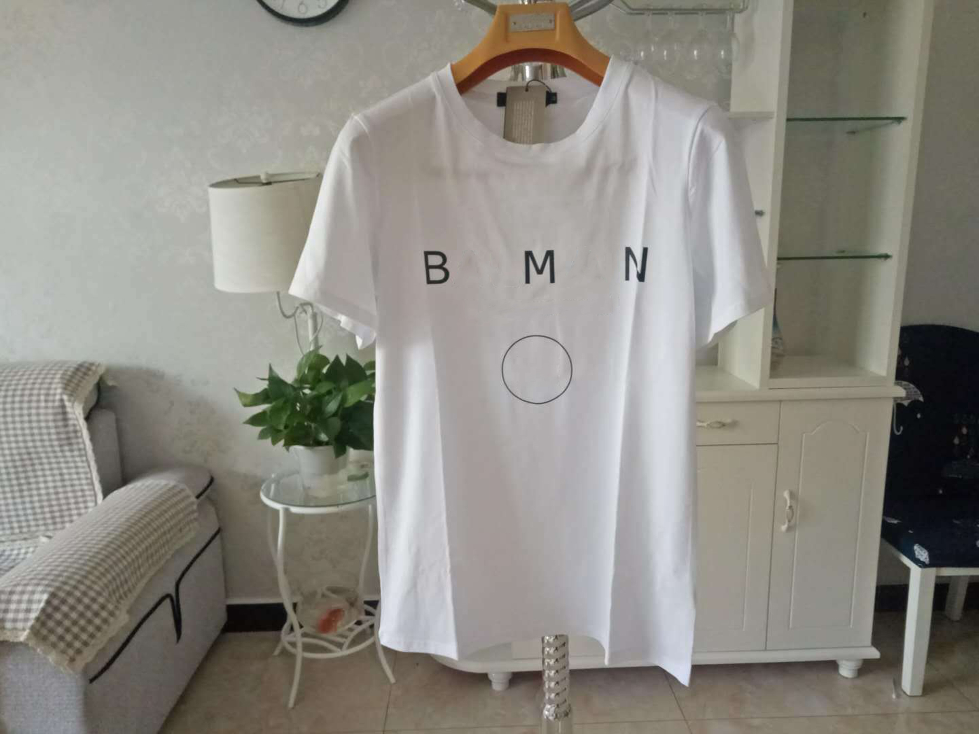 

2021 mens T shirt European and American fashion boutique simple breathable letter printing casual brand top, White