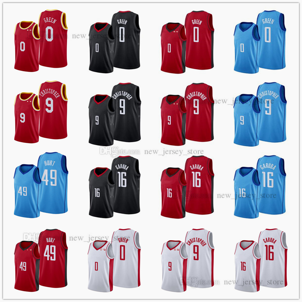 

Fast Send 2021 Draft Pick Basketball 0 Jalen Green Jerseys Printed Purple 49 Matthew Hurt 16 Usman Garuba 9 Josh Christopher Jersey Blue Whi, Black;red