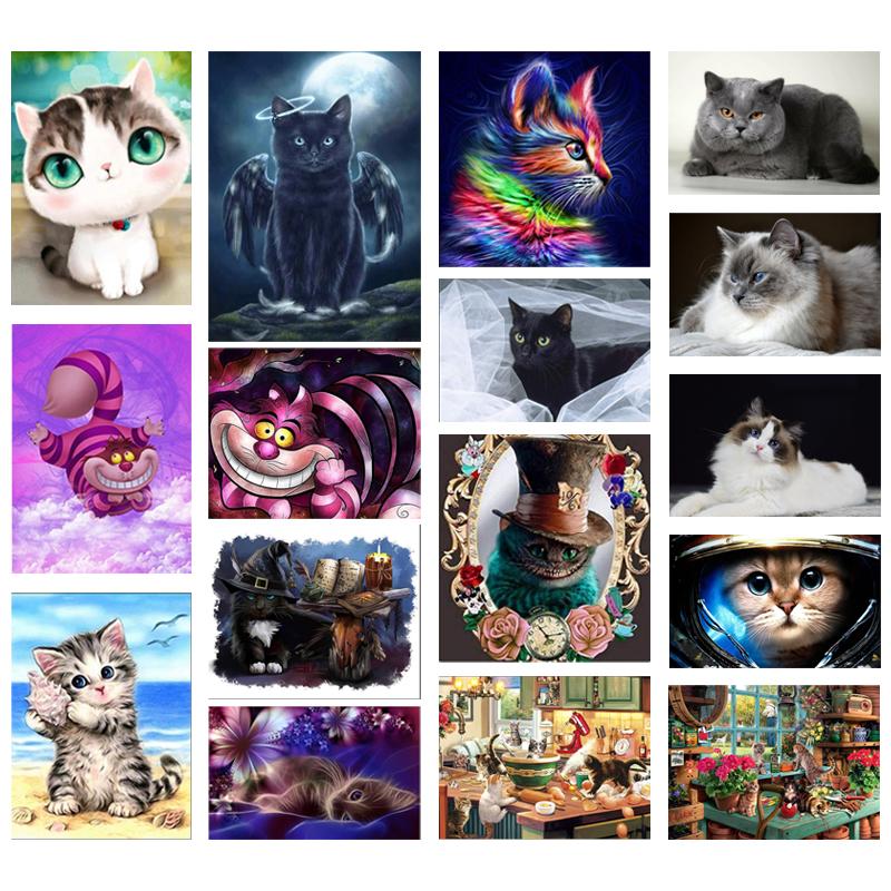 

Diamond Painting Paiting Cat DIY Full Drill Square/Round Rhinestone Cross Stitch Kit Wall Decor Paintings Holiday Gift