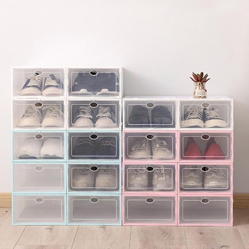 

Clothing & Wardrobe Storage Fold Plastic Shoes Case Thickened Transparent Drawer Shoe Organizer Stackable Boxes Hanger Shoebox Box Sh Y1W1