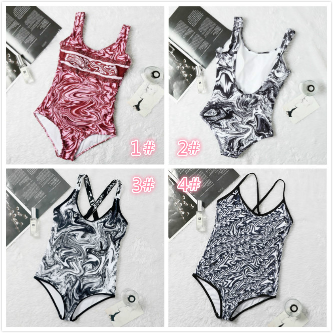 

luxuryfactory High Quality Fashion Mix 20 Styles One Piece Women Swimsuits Bikini set Multicolors Summer Time Beach Bathing suits Wind Swimwear, White;black