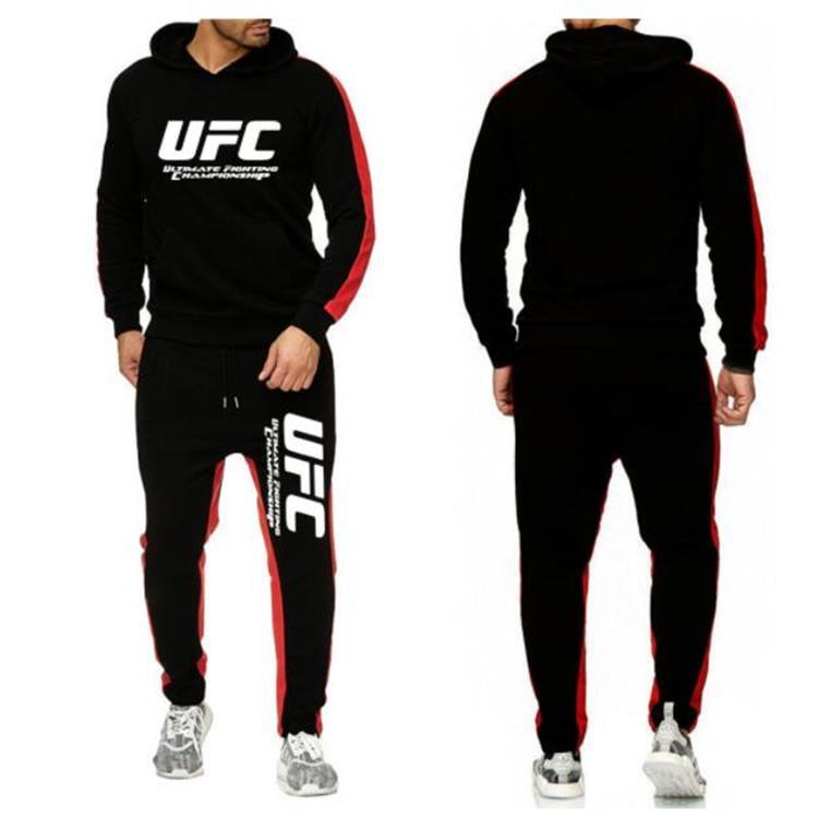 

2020 combat Championship Hoodie sports suit UFC men's and women's Pullover Sweater pants suit men's, Gray
