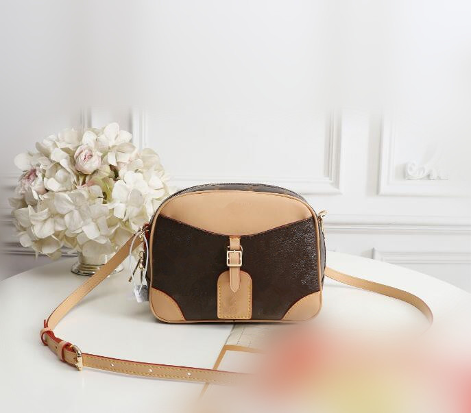 

High Quality Deauville Mini Handbag Women Shoulder Bags Crossbody Carry Purses Fashion Lady Camera Bag Wallets, Brown flower