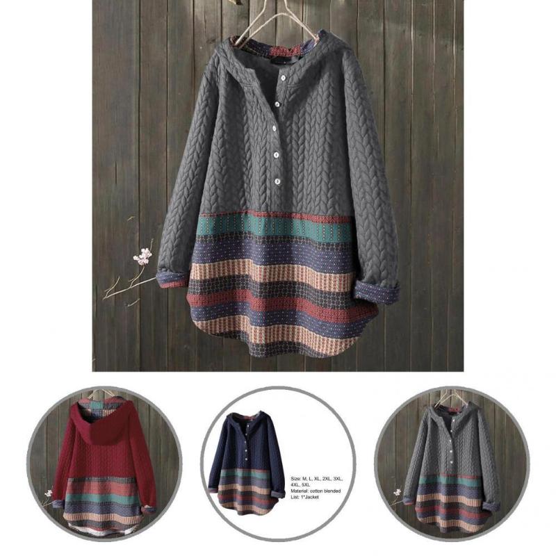 

Women's Jackets Women Jacket Vintage Loose-fitting Coat Stylish, Black;brown