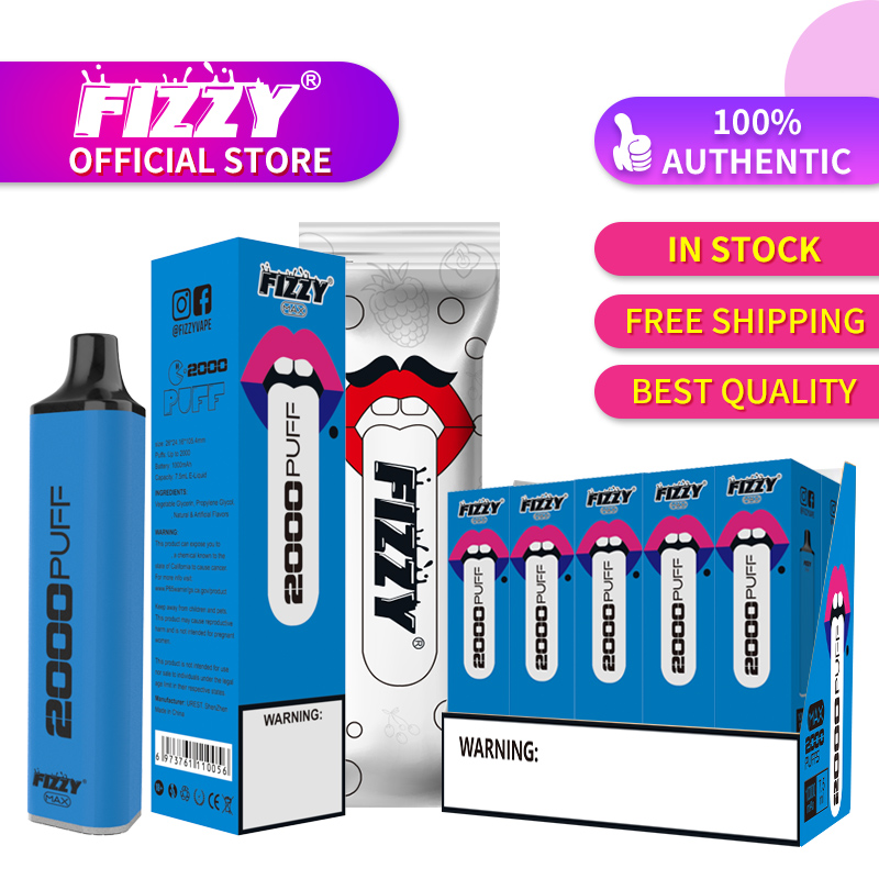 

2021 newest cigarettes Fizzy Authentic disposable vape max 2000 puff 30 colors in stock