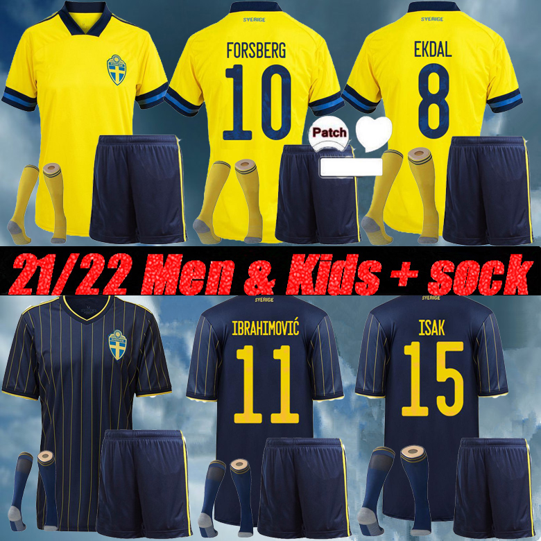 

Men+ kids 2021 Sweden soccer Jersey 21 -22 Home away IBRAHIMOVIC Kit KULUSEVSKI BERG FORSBERG LARSSON TANKOVIC ISAK CLAESSON football shirt, White