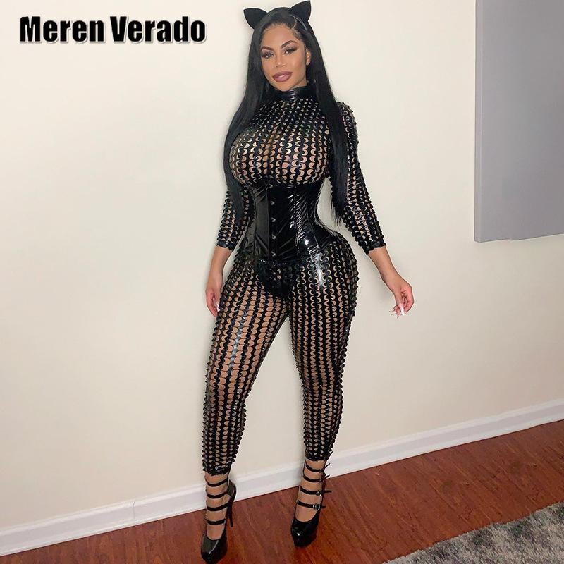 

Meren Verado Cutout Hollow Out With Waistband Women Jumpsuits Casual Workout Active Fashion Overalls One Piece Bodycon Romper Women' & Romp, Only waistband