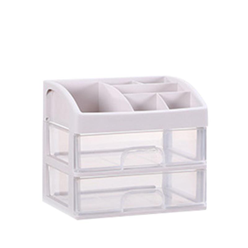 

Storage Boxes & Bins 1PC Plastic Cosmetic 2 Layer Drawer Organizer Makeup Container Desktop Sundry Case