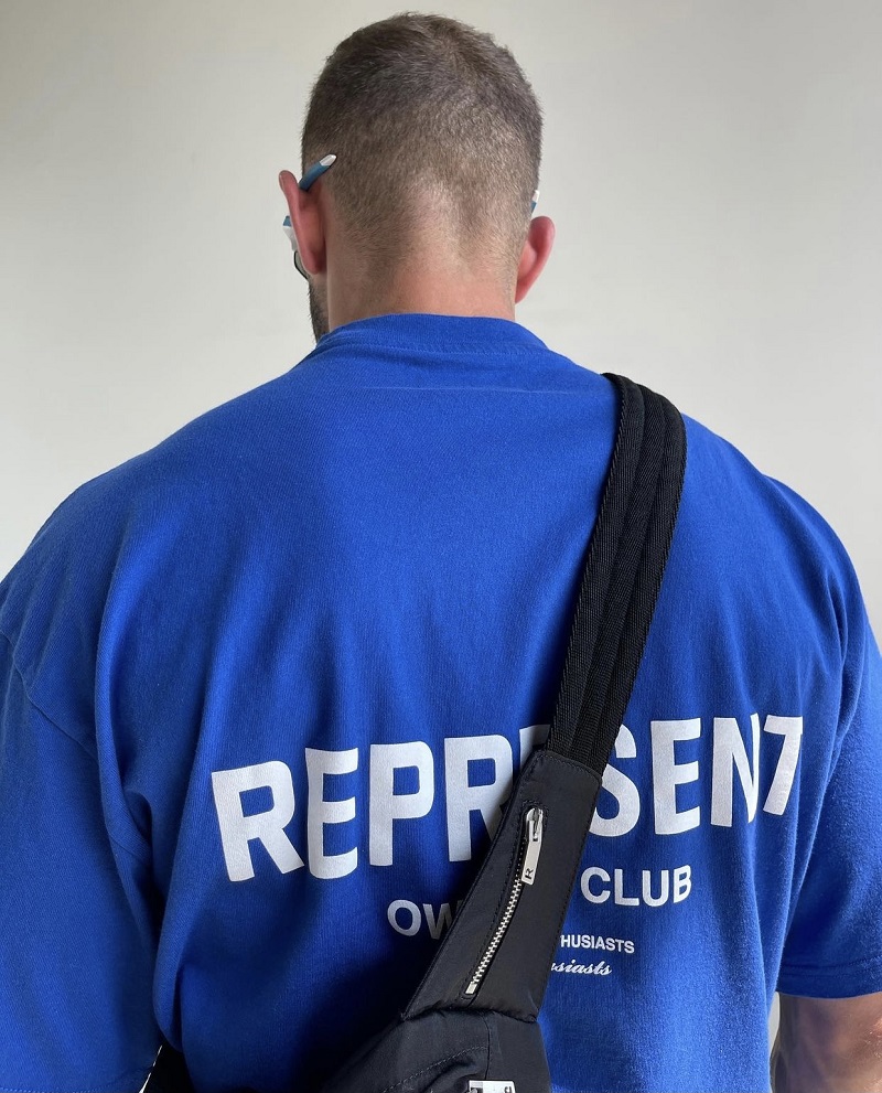 

2021 Europe Uk Represent Owners Club T shirt High Street Tee Spring Summer Skateboard Unisex Streetwear Tshirt, Blue