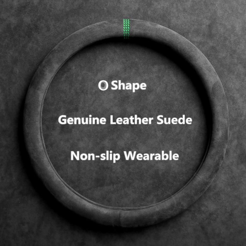 

Steering Wheel Covers For Grandeur Azera 2006-2011 Creta Ix25 2014-2021 Suede Cow Leather Car Cover Hollow Pattern Accessories
