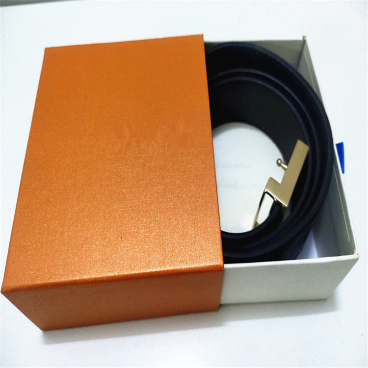 

2021 Fashion Designer Belt for Men and Women classic casual letters large gold silver black buckle leather width 3.8cm with orange box AA666, Belt and box