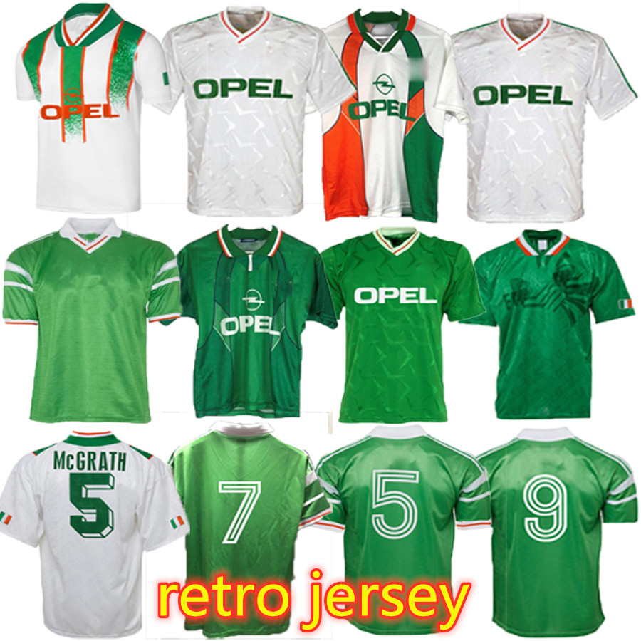 

1992 93 Ireland retro soccer jersey 1990 home and away classic vintage Irish Sheedy 1994 1995 1996 football shirts McGRATH KEANE 90 92 94 96 97 98 HOUGHTON ALDRIDGE, Gold