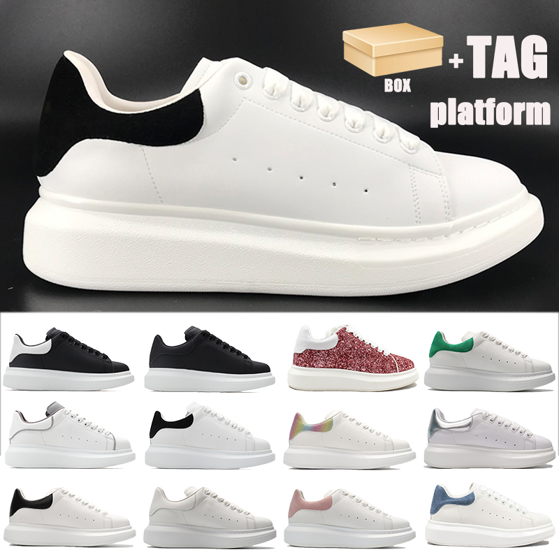 

With Box platform mens casual shoes black velvet tail metallic silver triple white reflect deep blue dust pink men women sneakers