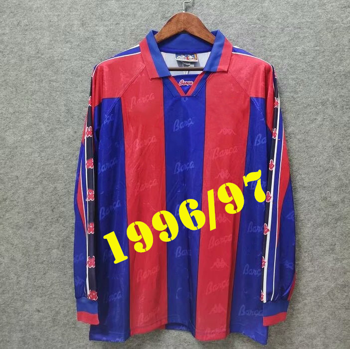 

Long sleeve Retro classic 1996 1997 RONALDO RIVALDO Pizzi Luis Enrique Figo Giovanni GUARDIOLA soccer jerseys full 96/97 Retro football shirt, 96/97 away
