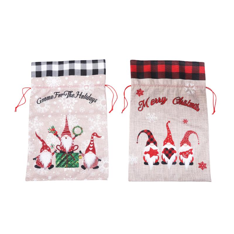 

Christmas Decorations 2pcs Theme Drawstring Bags Cartoon Gift Portable Storage
