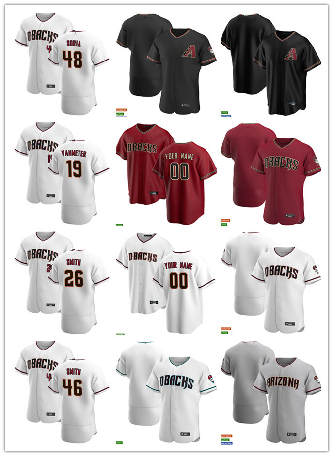 

Men Women Youth Arizona Diamondbacks 26 Pavin Smith 46 Riley Smith 48 Joakim Soria 19 Josh VanMeter Custom Baseball Jersey Blank, Blue;black