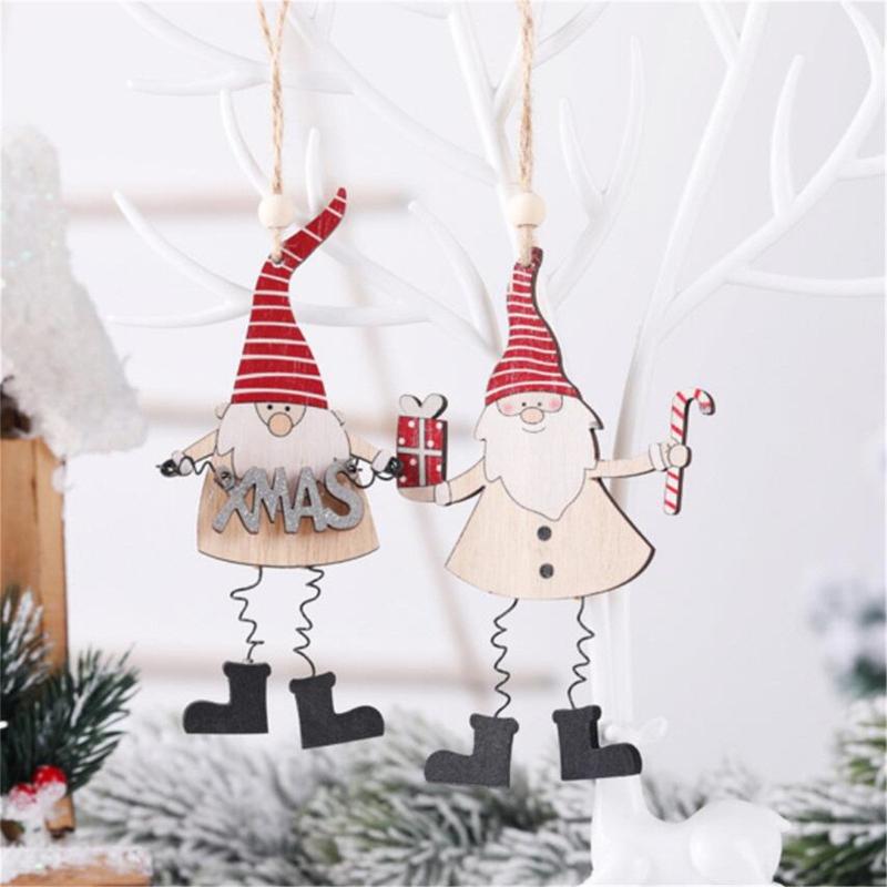 

Christmas Decorations Wooden Pendant Merry Tree Decoration Santa Claus Xmas Ornament 2021 Hanging Party Home Decor For