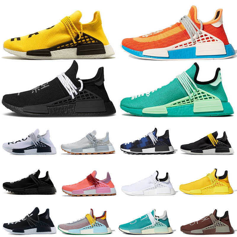 

2021 men running shoes Wholesale pharrell williams NMD human race big size 47 Inspiration Footwear White Aqua Pink Orange Nerd races women, Pale nude 36-47