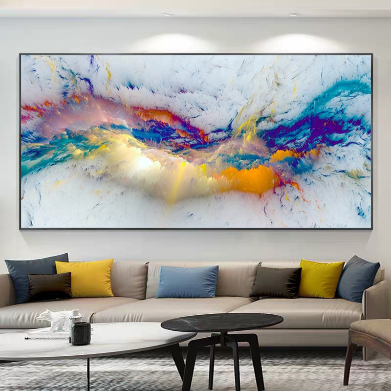 

Colorful Clouds Abstract Oil Painting Think Independe Posters and Prints Landscape Art Canvas Painting Wall Art Picture for Living Room Home Decor Cuadros (No Frame)